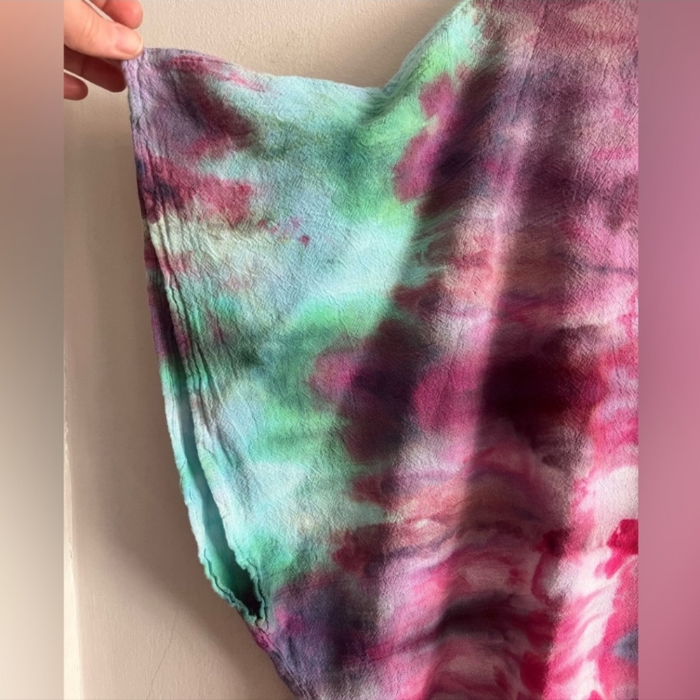 Seaspice Resort Wear 100% Peruvian Cotton Vibrant Tie-Dye Button-Up  Vacation - Picture 6 of 6